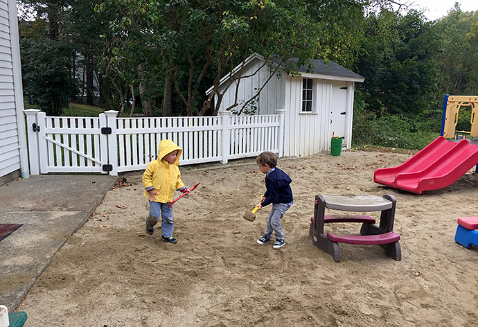 boys with shovels